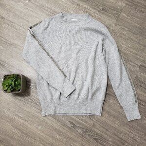 Brunello Cucinelli Wool Sweater Crystal Sleeve S